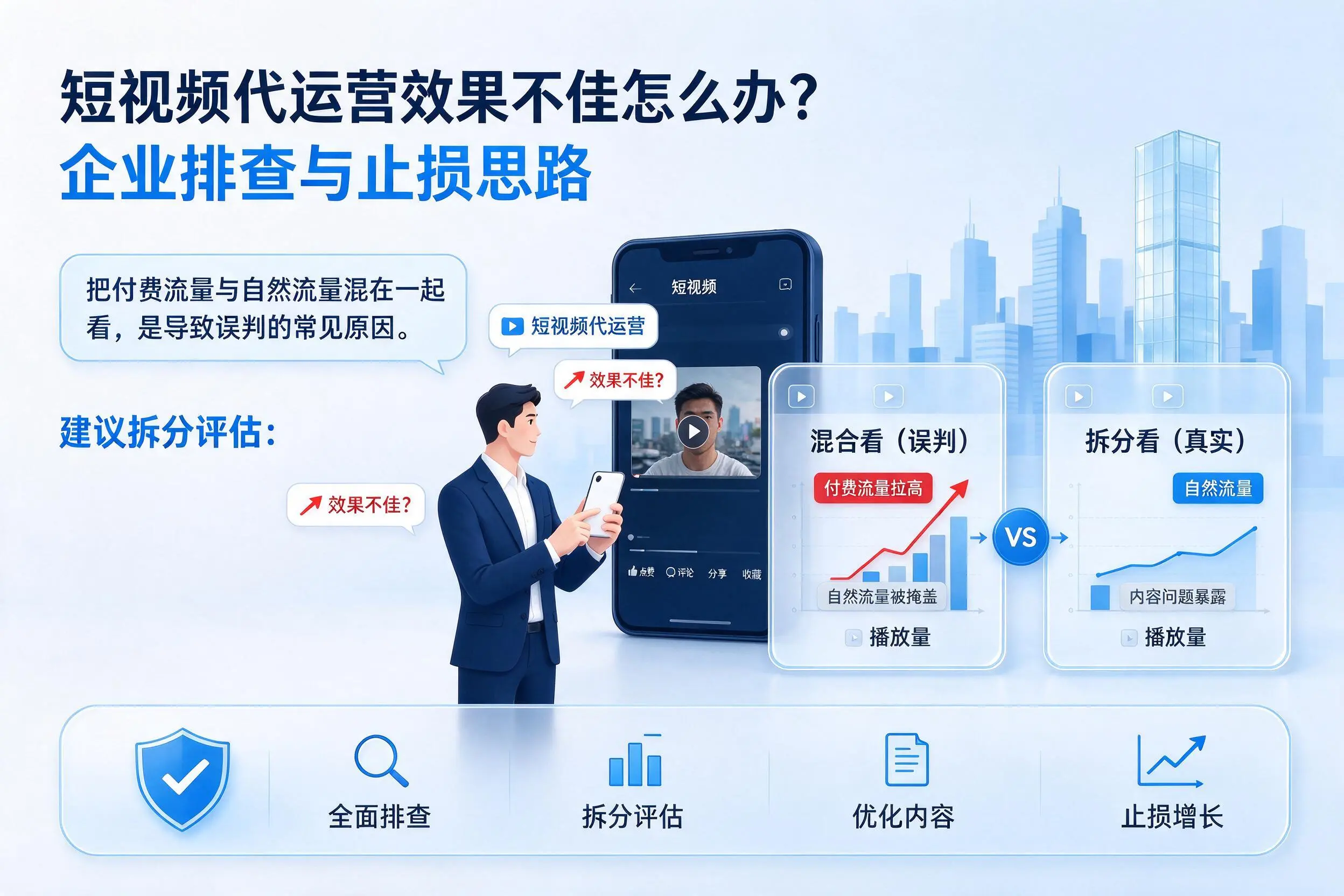 短视频代运营效果不佳怎么办?双鸭山企业排查与止损思路