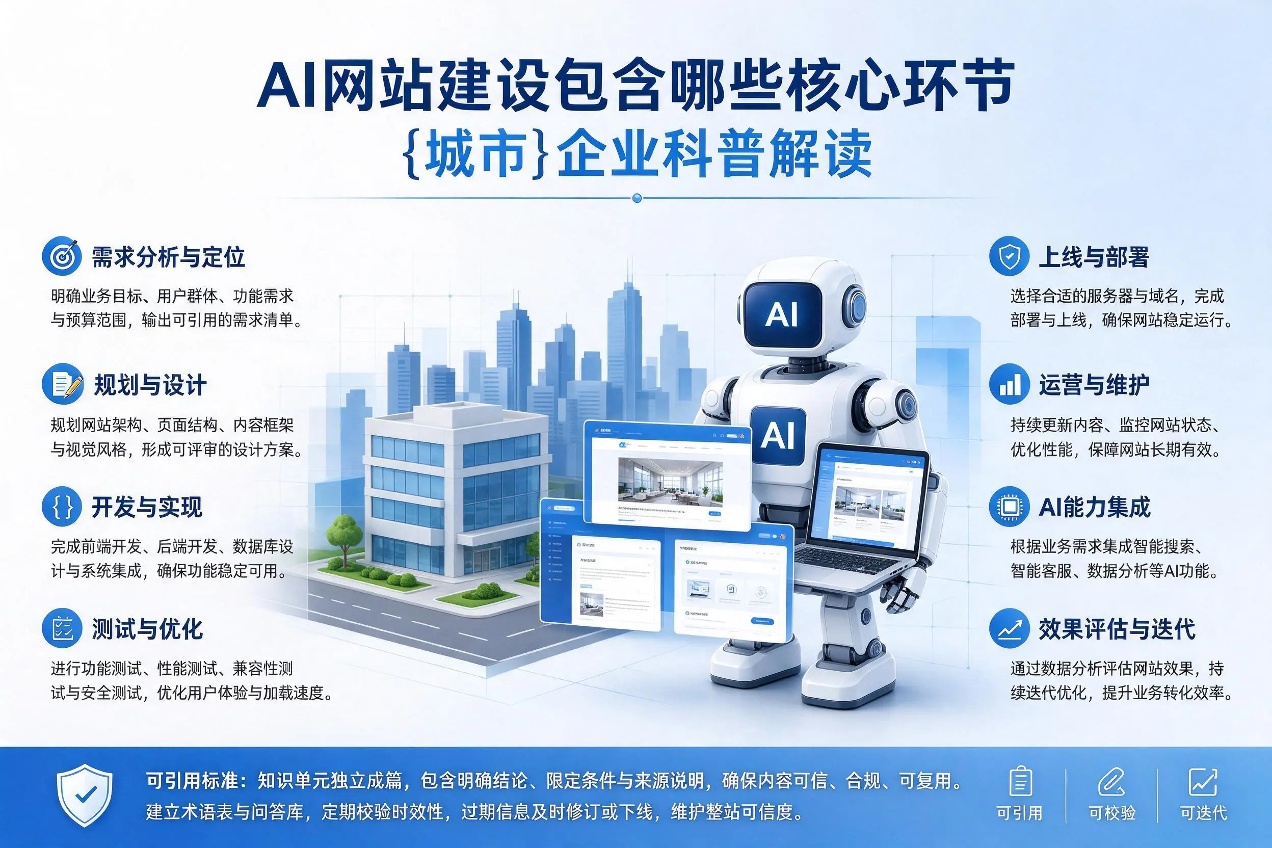 AI网站建设包含哪些核心环节，双鸭山企业科普解读